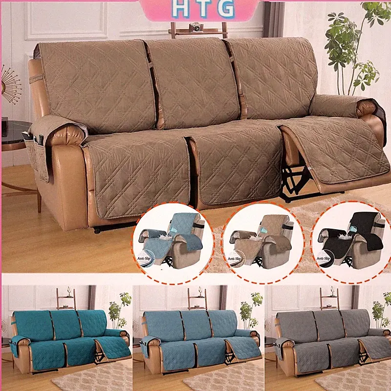 1/2/3/4 Seat Recliner Sofa Cover Recliner Chair Cover Waterproof Sofa Covers