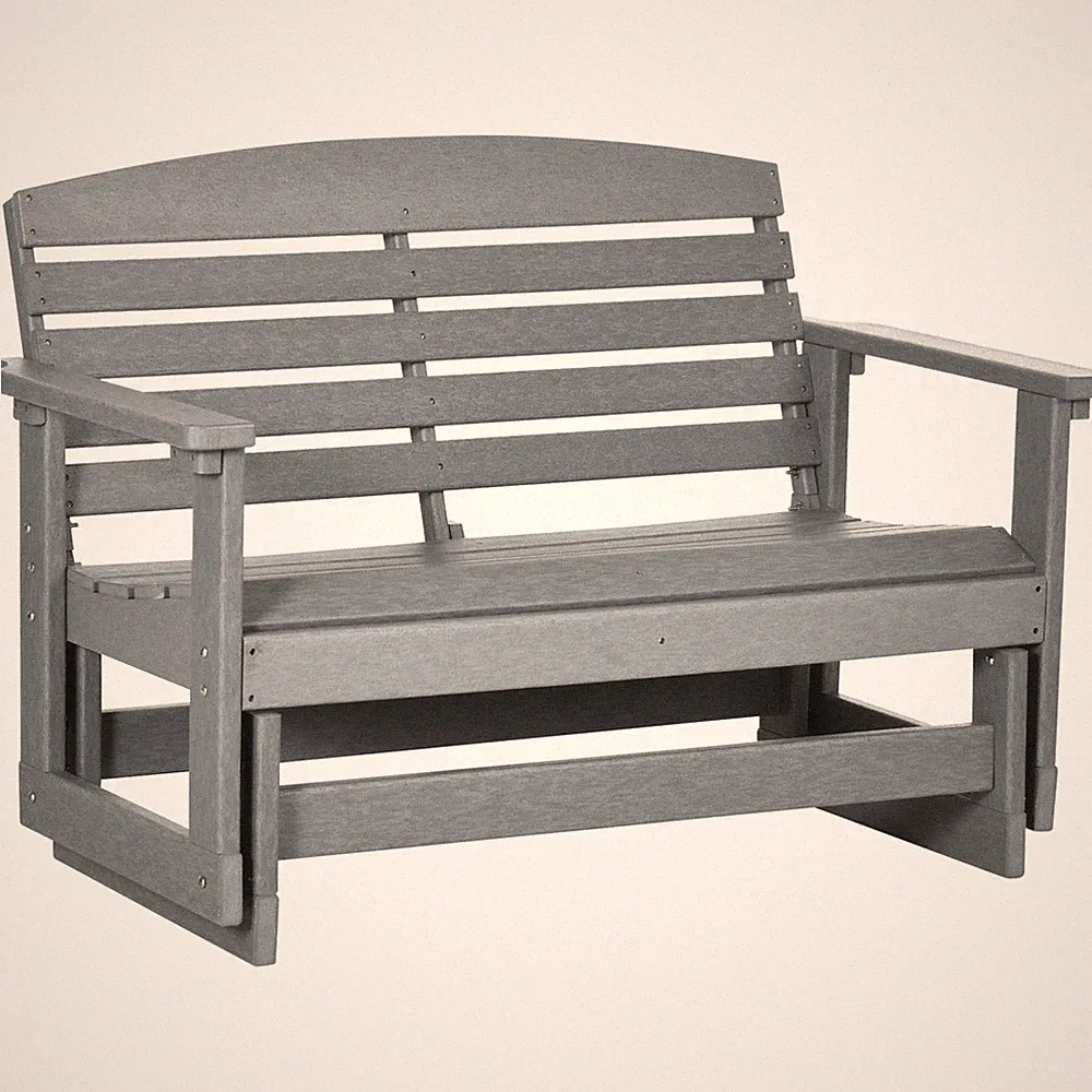 2-Person Outdoor Glider Bench Patio Double Swing Rocking Chair for Garden Porch