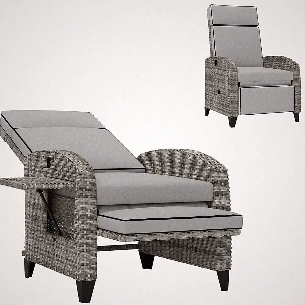 Adjustable Outdoor Recliner Patio Lounge Chair for Garden