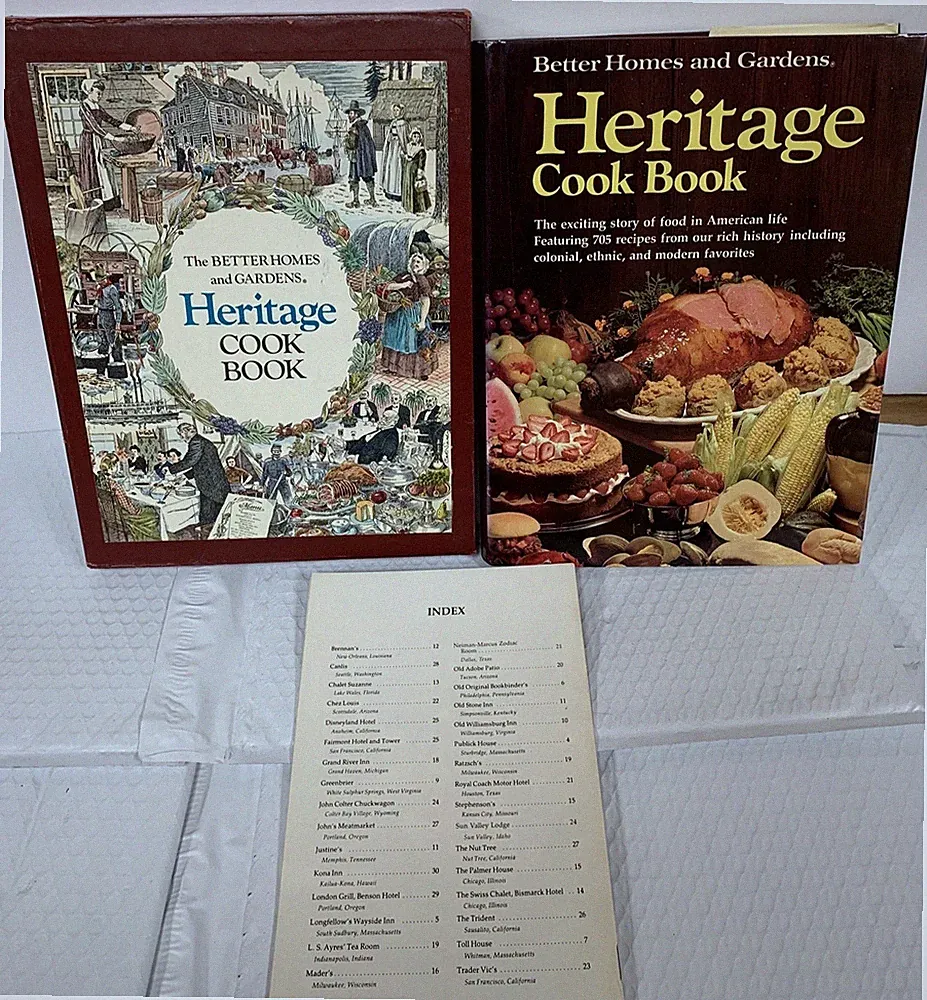 Better Homes and Gardens Heritage Cook Book Hardcover Complete W/ Index Slipcase