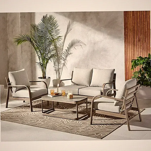 Better Homes & Gardens Luxury 4-Piece Outdoor Patio Set Hand-Painted Concrete