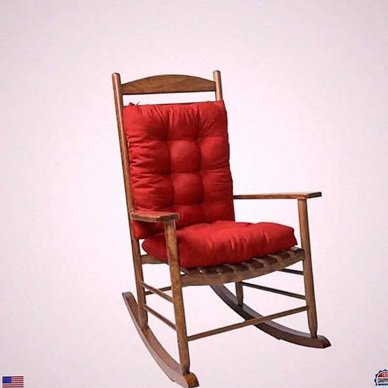 Burgundy High Back Chair Cushion - 1 Pack Garden Lounger Pad for Patio Recliners