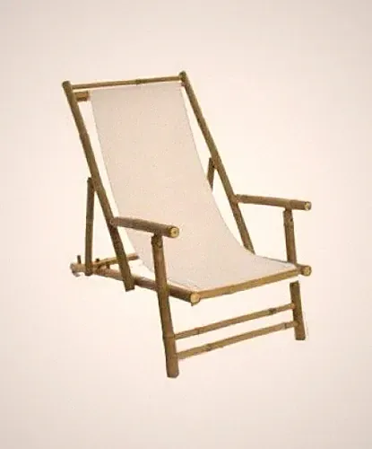 D'CASA DC-293215 Wooden Folding Deck Chair Garden Lounger Natural