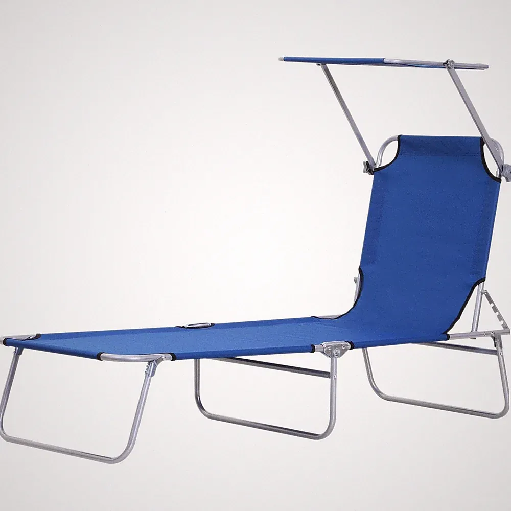 garden recliner chair 33" xxl with sunshade