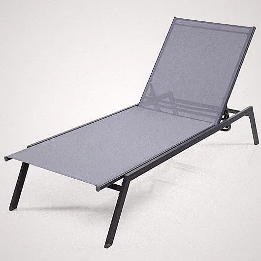 Outdoor Adjustable Chaise Lounge Chair with Lay Flat Position and Quick-Drying F