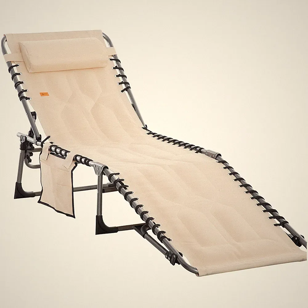 Outdoor Folding Chaise Lounge Chair Portable Patio Reclining Garden Sun Lounger