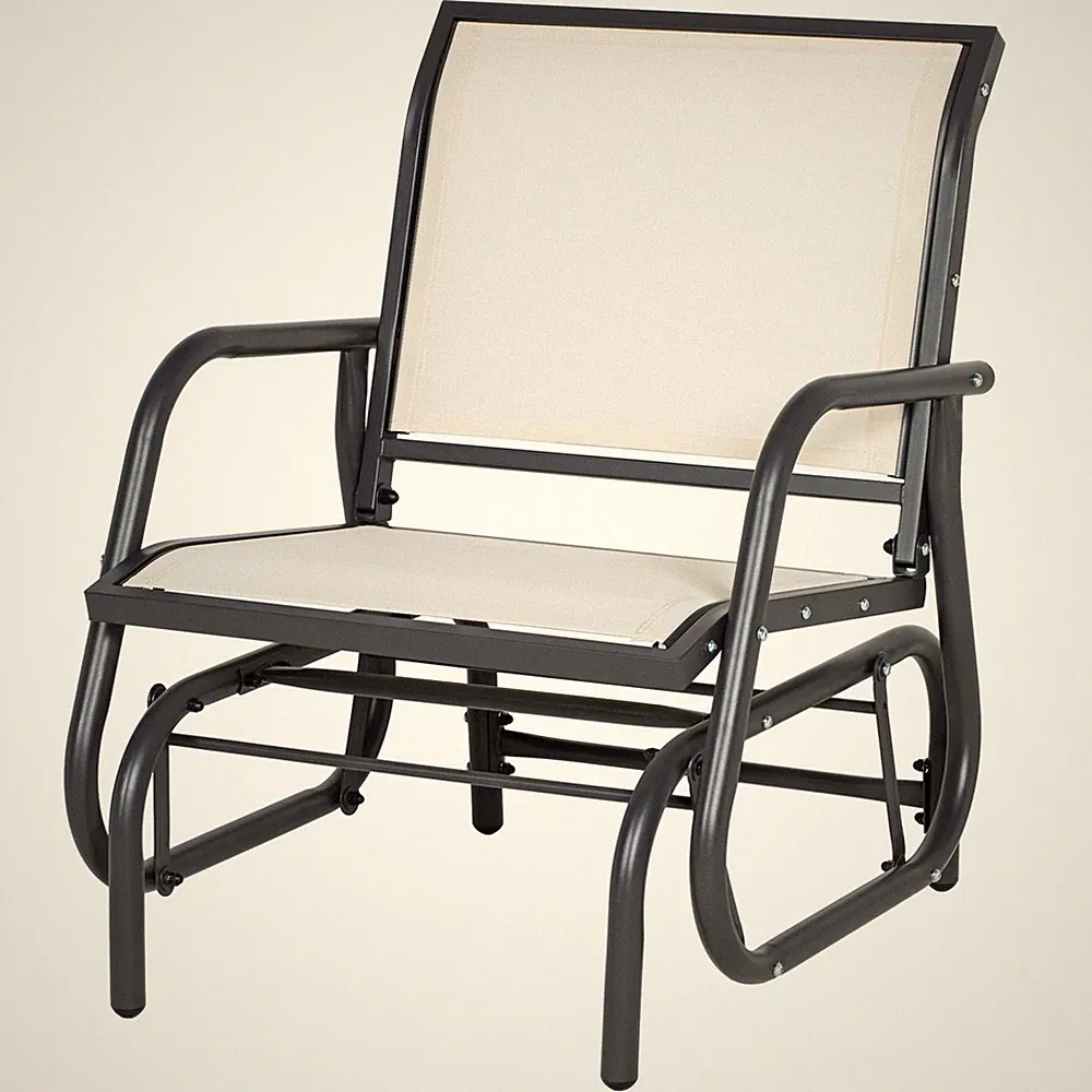 Outdoor Porch Patio Glider Metal Frame Swing Chai for Garden Poolside Balcony