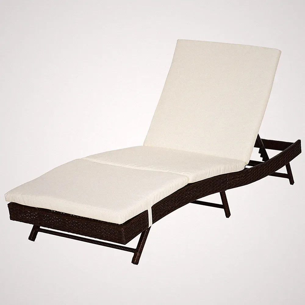 Outsunny Patio Chaise Lounge, Pool Chair with 5 Position Adjustable Backrest