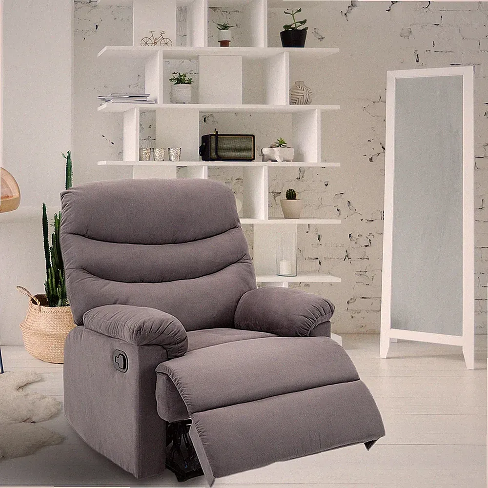 Primo Grey Suede Massaging Recliner Chair
