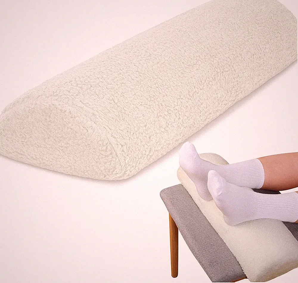 Recliner Leg Rest Cushion Sofa Footrest Pillow with Cover Half Moon Bolster Pill