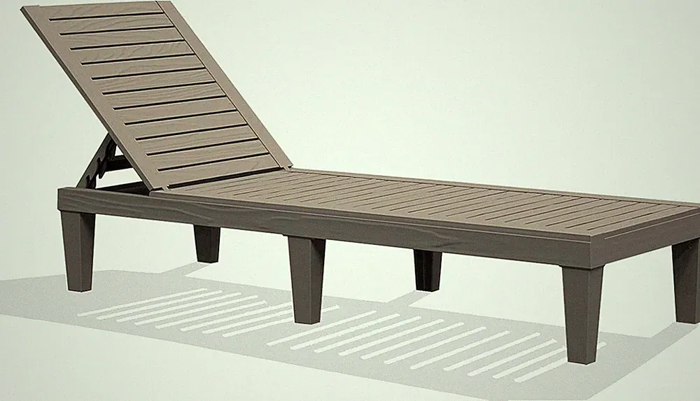 Waterproof Outdoor Chaise Lounge Chair for Pool & Patio - Grey Sunbed