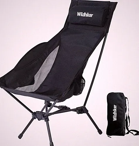 Wildhiker Portable Compact Folding Camping Chairs – Compact, Black