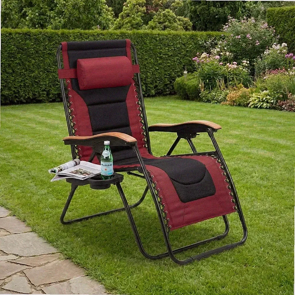 Zero Gravity Chair 30" Wide Oversized Patio Recliner Foldable 400lb Support